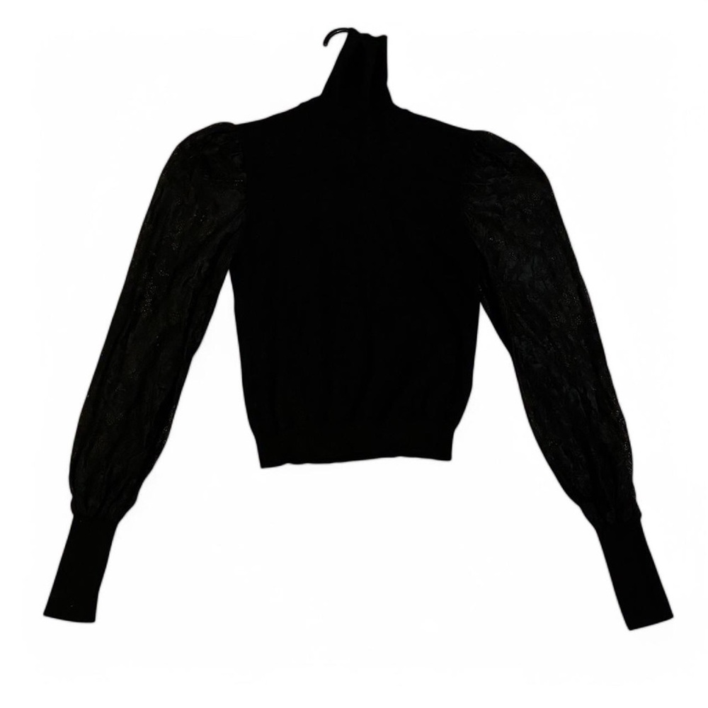 forever 21 black lace sleeve turtleneck